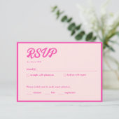 Carte RSVP Bat mitzvah rose néon tropical (Debout devant)