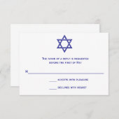 Carte RSVP Bat mitzvah Star de David Chevron (Devant / Derrière)