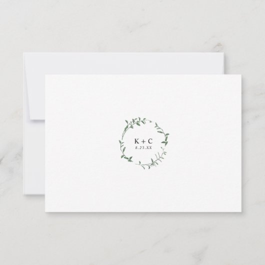 Carte RSVP Birch Tree avec Mariage de préférence d (Dos)