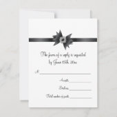Carte RSVP Black Blue Swirl Ivory (Dos)
