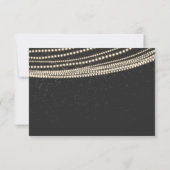 Carte RSVP Black Dark Night Sky & String Lights (Dos)