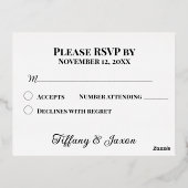 Carte RSVP Black Elegant Co-Starring (Verso)
