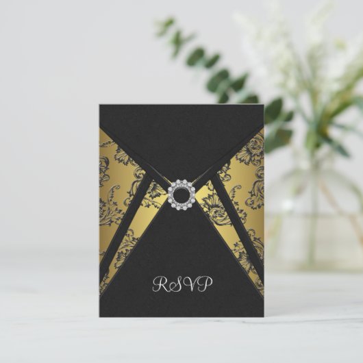 Carte RSVP Black Gold (Debout devant)