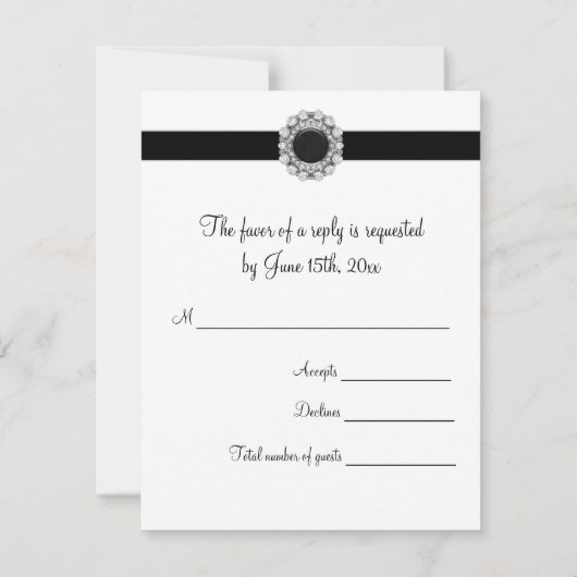 Carte RSVP Black Gold (Dos)