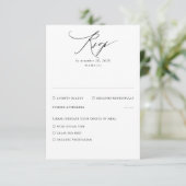 Carte RSVP Black Modern Minimal Wedding (Debout devant)
