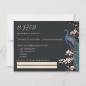Carte RSVP Black Peacock moderne (Devant)