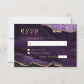 Carte RSVP Black & Purple Gold Wedding (Devant)