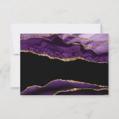 Carte RSVP Black & Purple Gold Wedding (Dos)