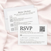 Carte RSVP Blanc Simple Et Élégante Avec Choix De 
