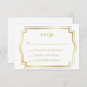 Carte RSVP blanche et or (Devant / Derrière)