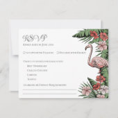 Carte RSVP blanche Mariage tropical (Devant)