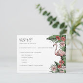 Carte RSVP blanche Mariage tropical (Debout devant)