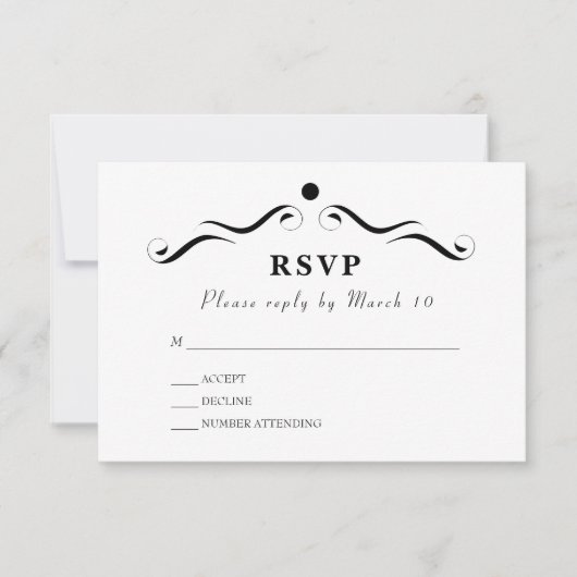 Carte RSVP blanche simple (Devant)