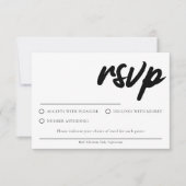 Carte RSVP blanche simple avec choix de repas (Devant)