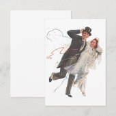 Carte RSVP Blank Vintage Wedding Bliss Groom Bride (Devant / Derrière)