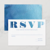 Carte RSVP bleu aquarelle (Devant / Derrière)
