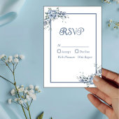 Carte RSVP bleu bleu bleu moderne