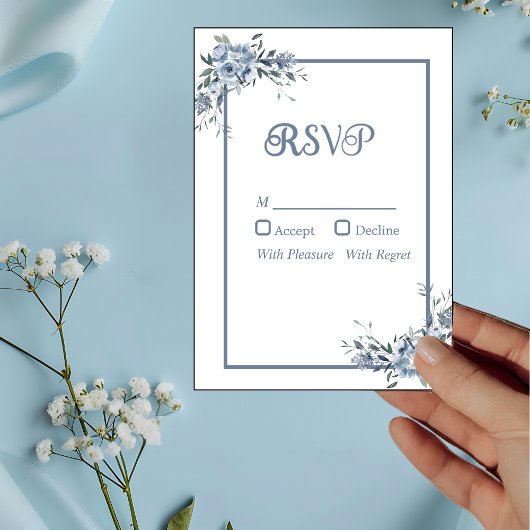 Carte RSVP bleu bleu bleu moderne