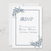 Carte RSVP bleu bleu bleu moderne (Devant)