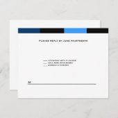 Carte RSVP bleu bleu marine Zachary (Devant / Derrière)