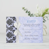 Carte RSVP bleu bleu romantique (Debout devant)