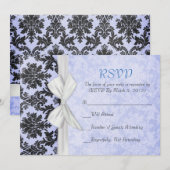 Carte RSVP bleu bleu romantique (Devant / Derrière)