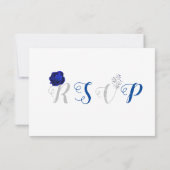 carte RSVP bleu et argent royal (Dos)