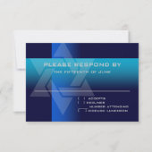 Carte RSVP bleu et turquoise sur n'importe quelle (Devant)