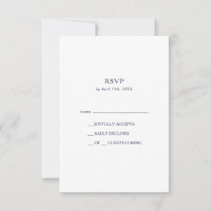 Carte RSVP bleu marine minimaliste classique