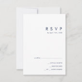 Carte RSVP bleu marine minimaliste moderne (Devant)