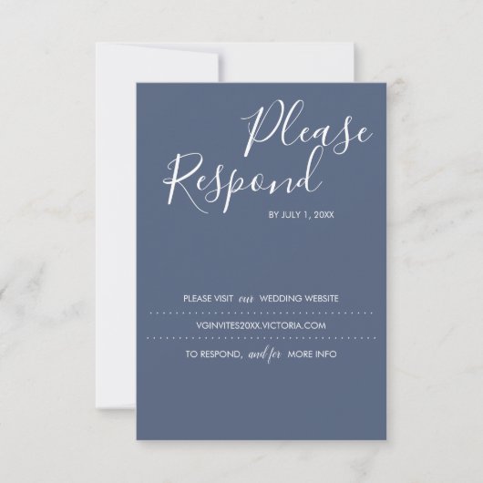 Carte RSVP bleu marine, site Mariage (Devant)