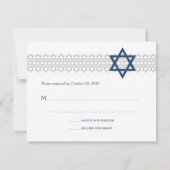 Carte RSVP bleu Mitzvah Star Shopping (Dos)