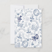 Carte RSVP bleu Vintage Romance (Dos)