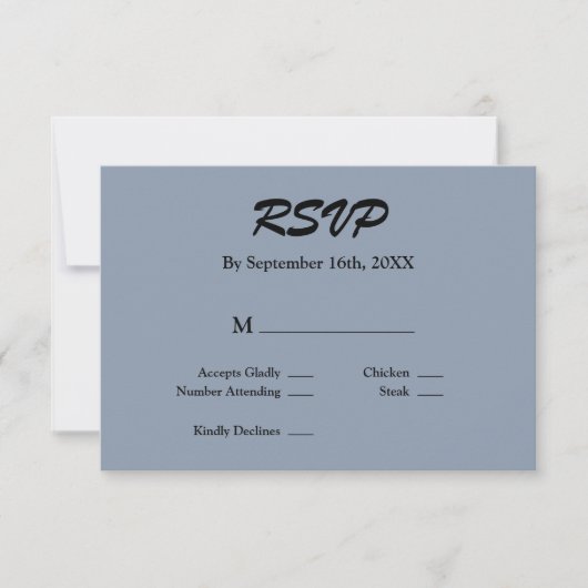 Carte RSVP bleue (Devant)