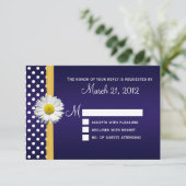 Carte RSVP Blue and Yellow Daisy (Debout devant)