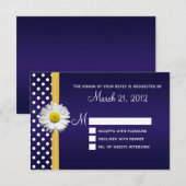 Carte RSVP Blue and Yellow Daisy (Devant / Derrière)