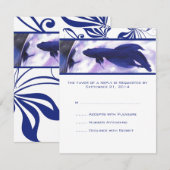 Carte RSVP Blue Betta Fish Wedding (Devant / Derrière)