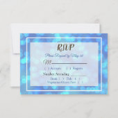 Carte RSVP Blue Bokeh Wedding (Devant)
