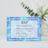 Carte RSVP Blue Bokeh Wedding (Debout devant)