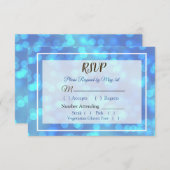 Carte RSVP Blue Bokeh Wedding (Devant / Derrière)