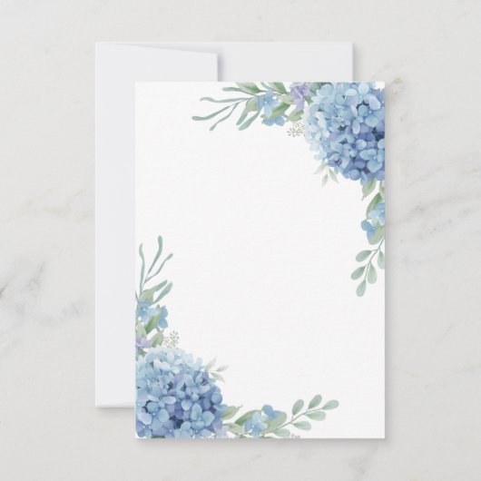 Carte RSVP Blue Floral Hydrangea (Dos)