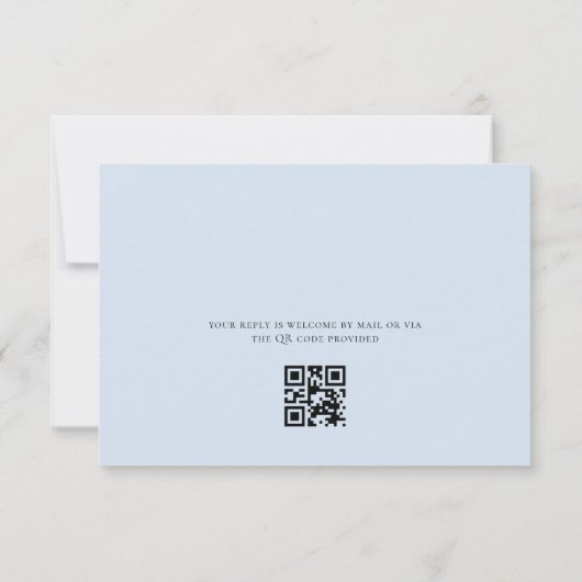 Carte RSVP Blue Floral Hydrangea Wedding (Dos)