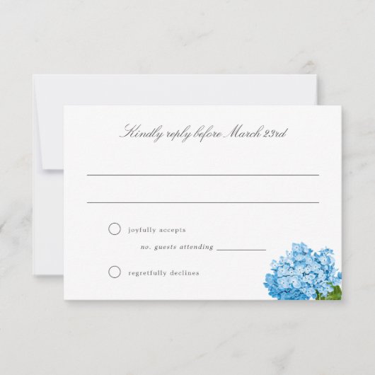 Carte RSVP Blue Hydrangea Grand-millentenaire de m (Devant)