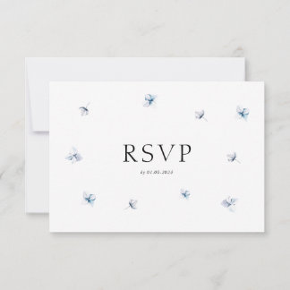 Carte RSVP Blue Hydrangea Watercolor avec envelopp