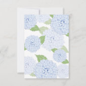 Carte RSVP Blue Hydrangea Watercolor Wedding (Dos)