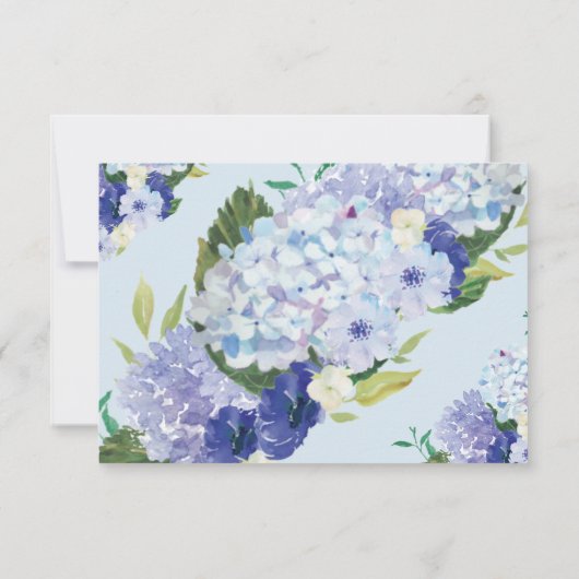 Carte RSVP Blue Hydrangea Wedding (Dos)