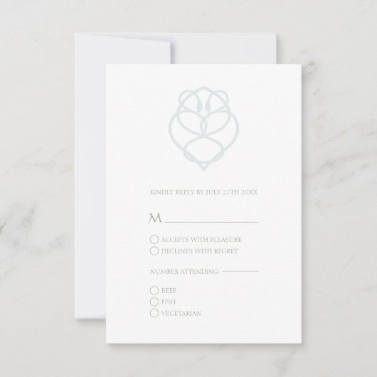 Carte RSVP Blue Irish Celtic Swan Love Knot Weddin (Devant)