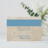 Carte RSVP Blue Rustic Damask (Debout devant)