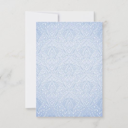 Carte RSVP Blue Tiara & Damask Sweet16 (Dos)