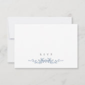 Carte RSVP Blue Toile avec code QR Chinoiserie Bir (Dos)